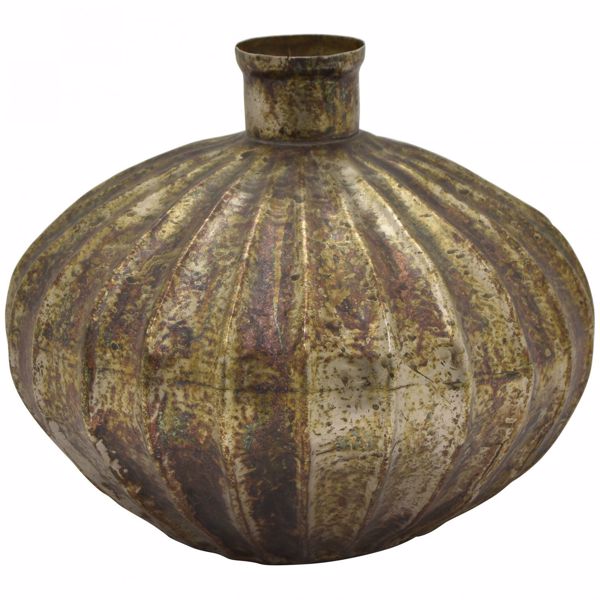 Picture of Round Metal Brown Vase