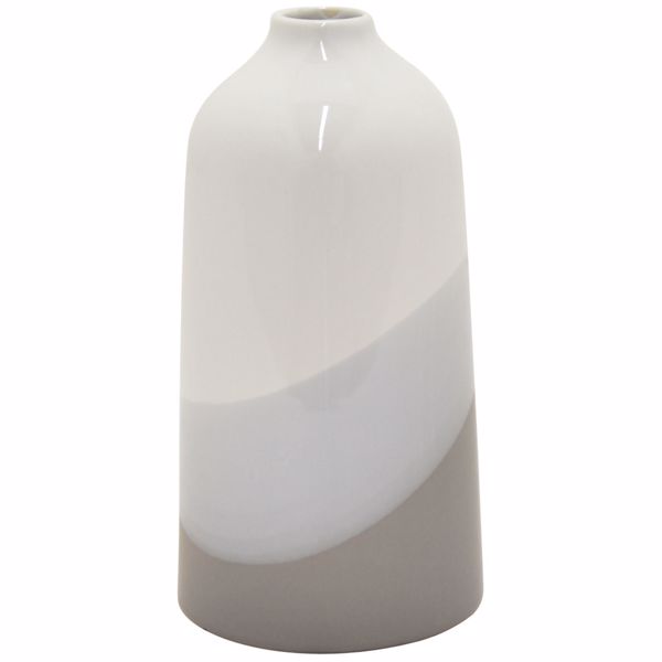 Picture of Narrow Neck Ivory and Grey Ceramic Vase