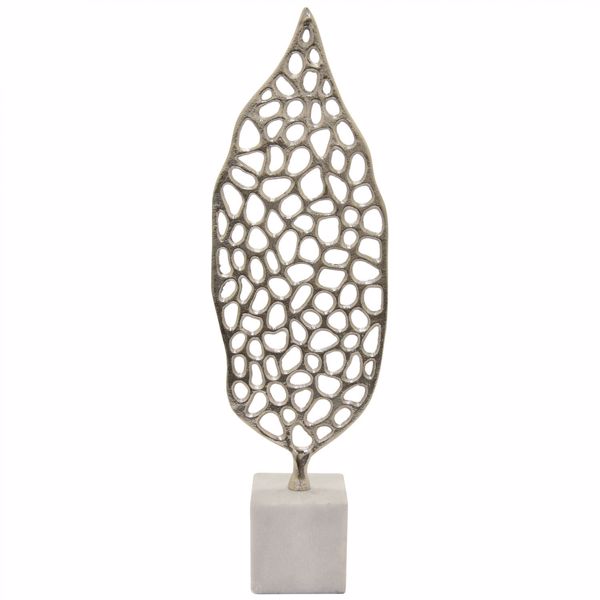 Picture of Metal Leaf Sculpture Marble Base