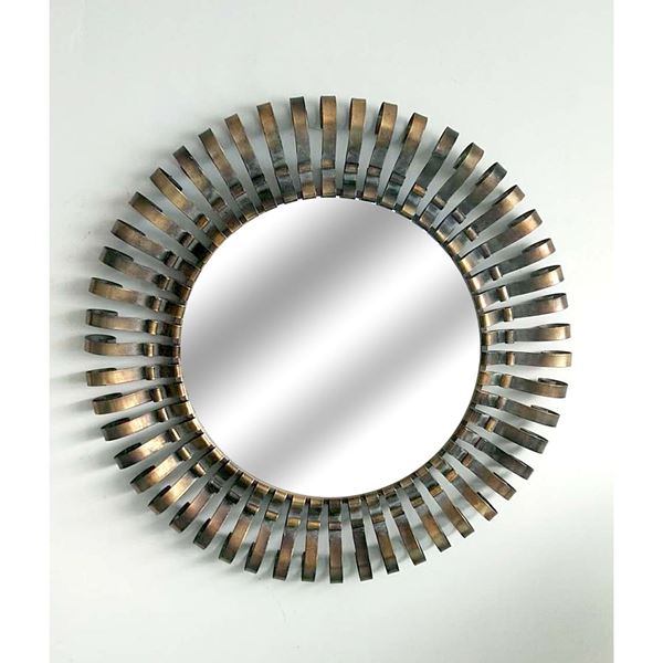 Picture of Round Bronze Metal Wall Mirror