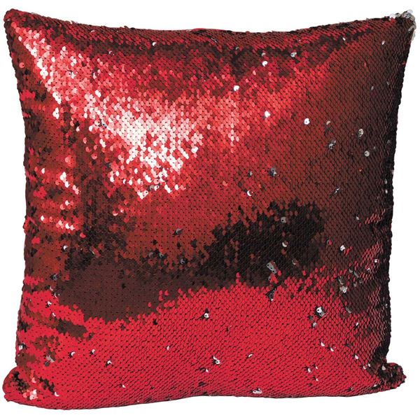 Picture of Red to Silver 16 Inch Sequin Decorative Pillow *P