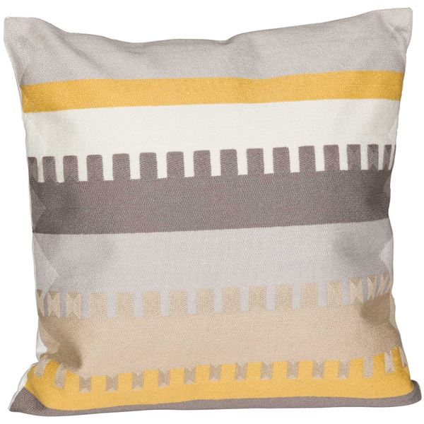Picture of Yellow and Gray Zipper 18 Inch Decorative Pillow *P