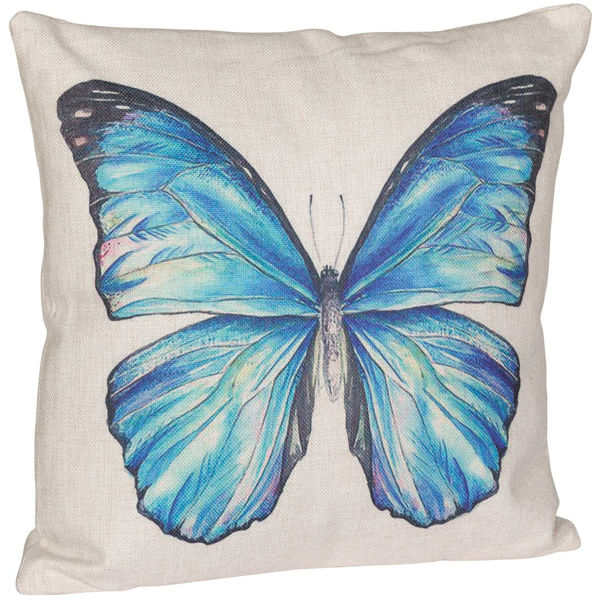 Picture of Blue Butterfly 18 Inch Pillow *P