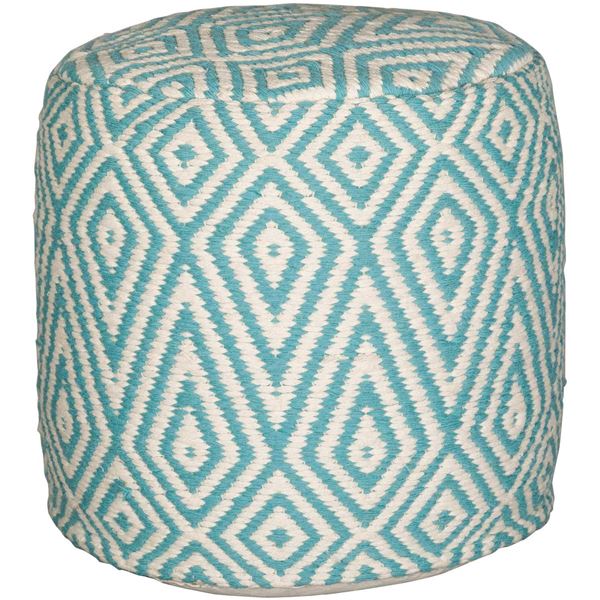 Picture of Shell Diamond Pouf in Cream and Teal