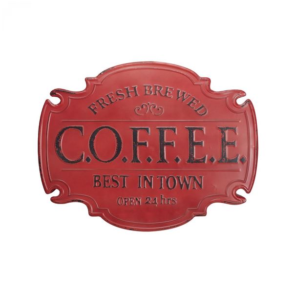 Picture of Red Metal Coffee Sign