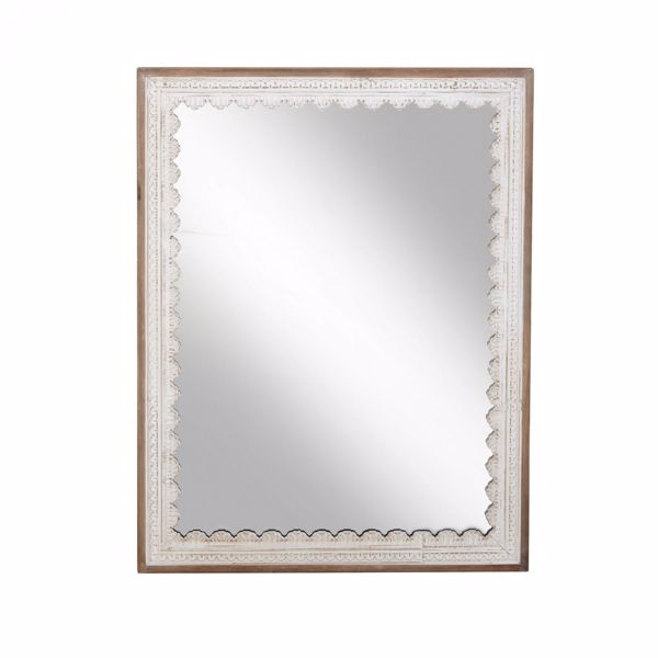 Picture of White Wood Wall Mirror