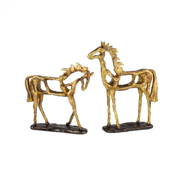 Picture of Set 2 Gold Horse Sculptures