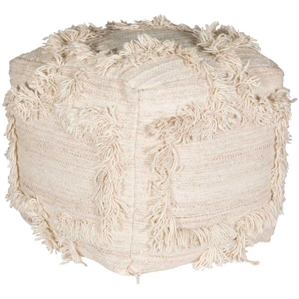 Picture of Lapis Ivory Wool Pouf