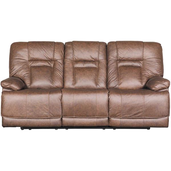 Wurstrow Umber Italian Leather Power, Italian Leather Recliner Sofa