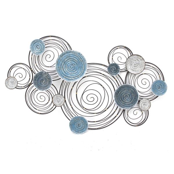 Picture of Blue Silver Circles Wall Decor
