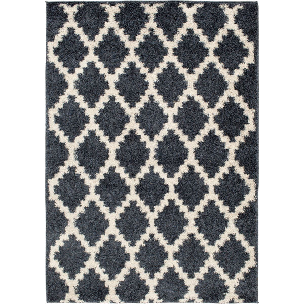 Picture of Blue Shaggy Pattern 5x7 Rug