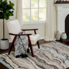 Picture of Gray Teal Shaggy Wave 5x7 Rug