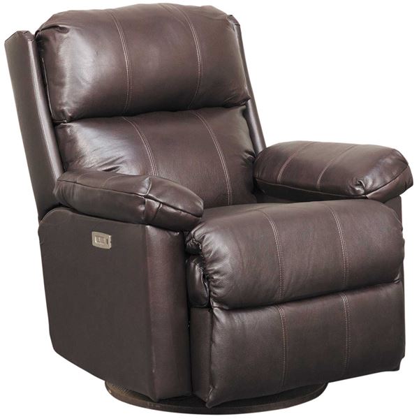Soft Touch Bark Leather Glider Power, Soft Leather Recliner