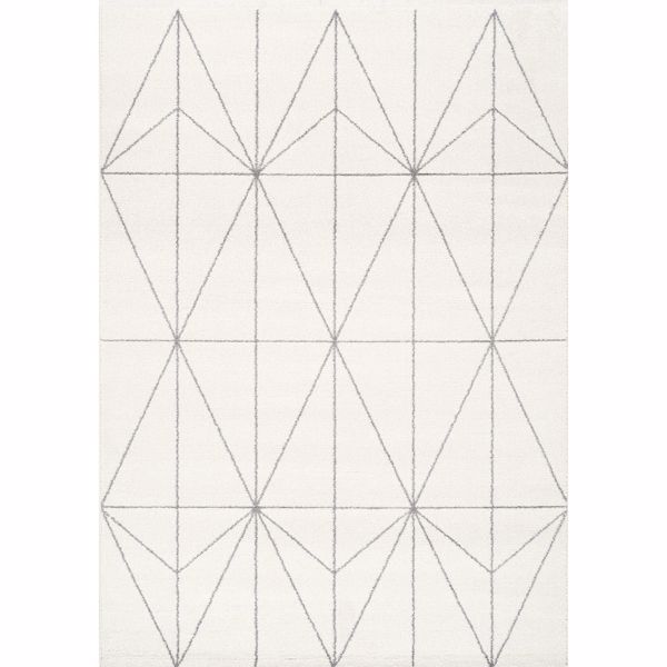 Picture of Spring Ivory Light Gray Geo 5x8 Rug