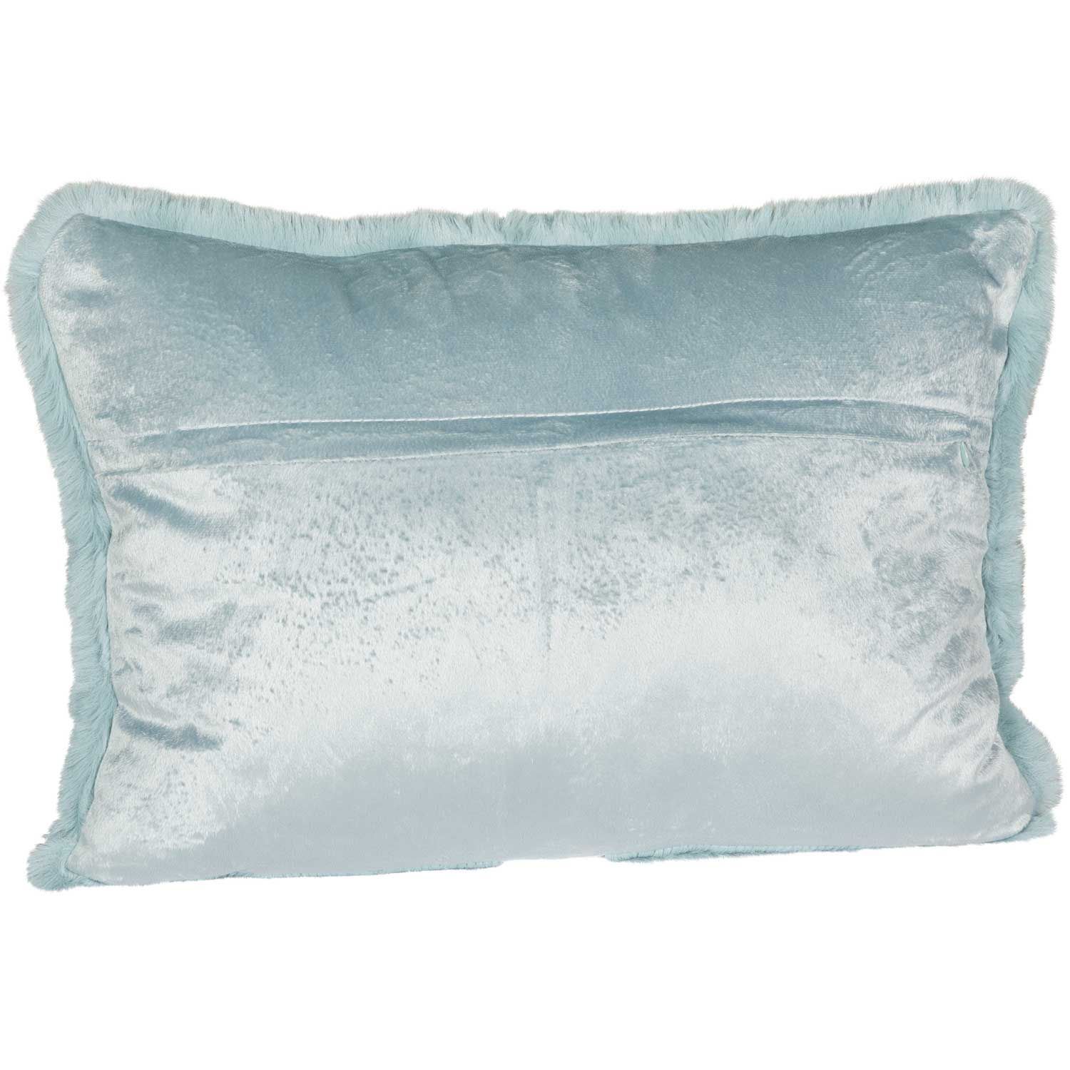 Royal fashion blue faux fur pillow