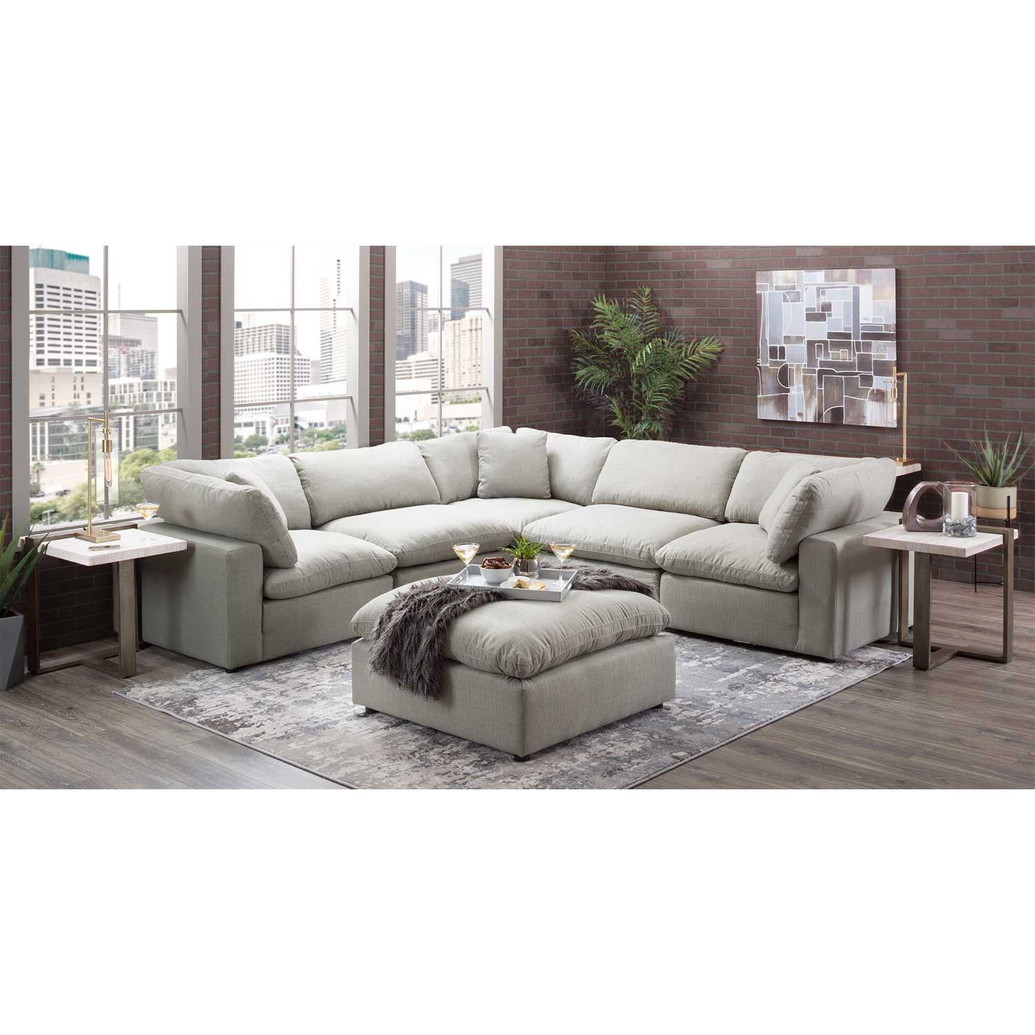 Cloud 9 5PC Sectional | 1K-317-5PC** | Elements International Group ...