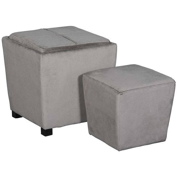 Picture of 2 PIECE OTTOMAN SET, DARK GRY