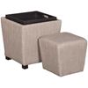 Picture of 2 PIECE OTTOMAN SET, LIGHT GRY