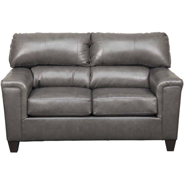 Picture of Graham Fog Leather Loveseat