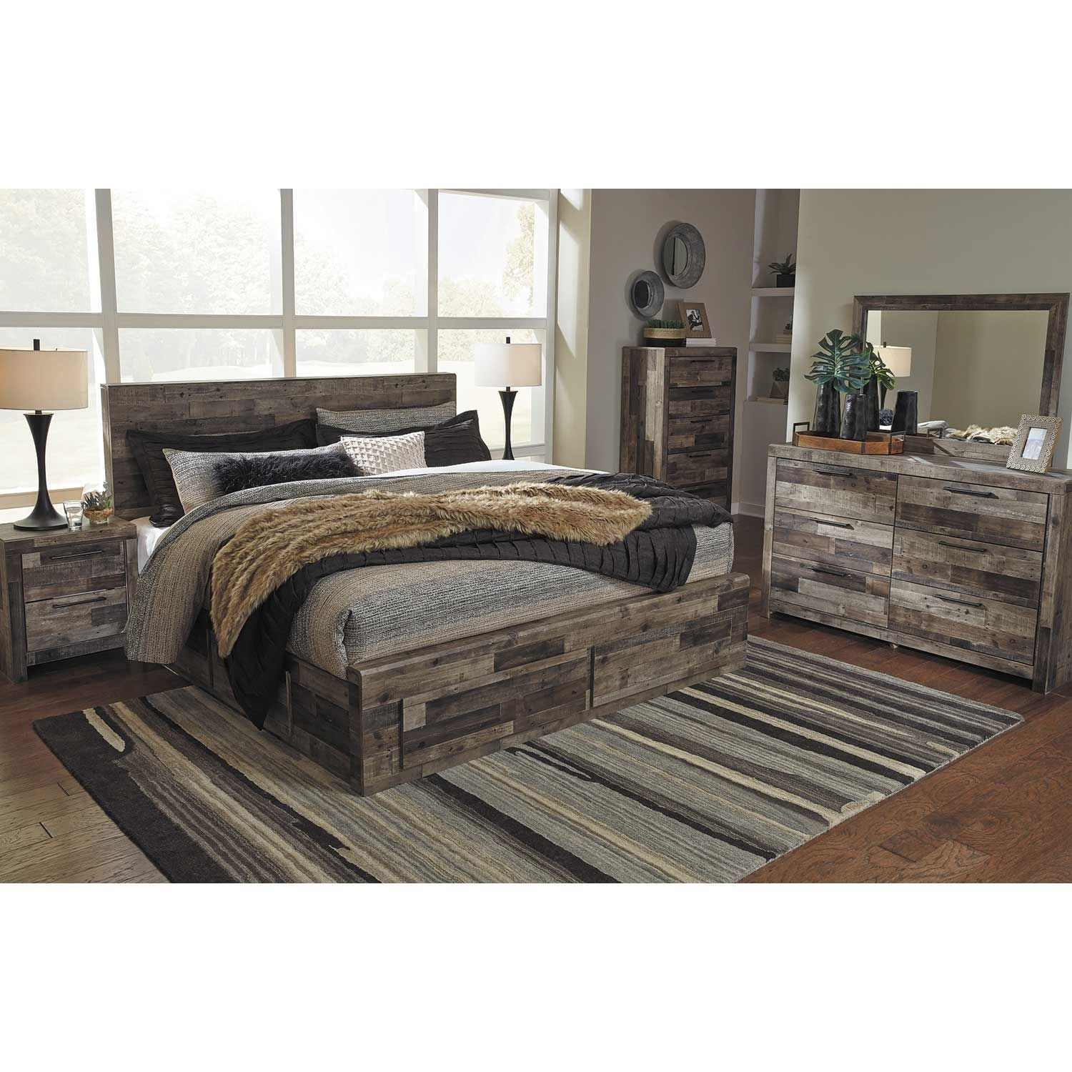 Derekson Multi Grey King Storage Bed B200KSBED
