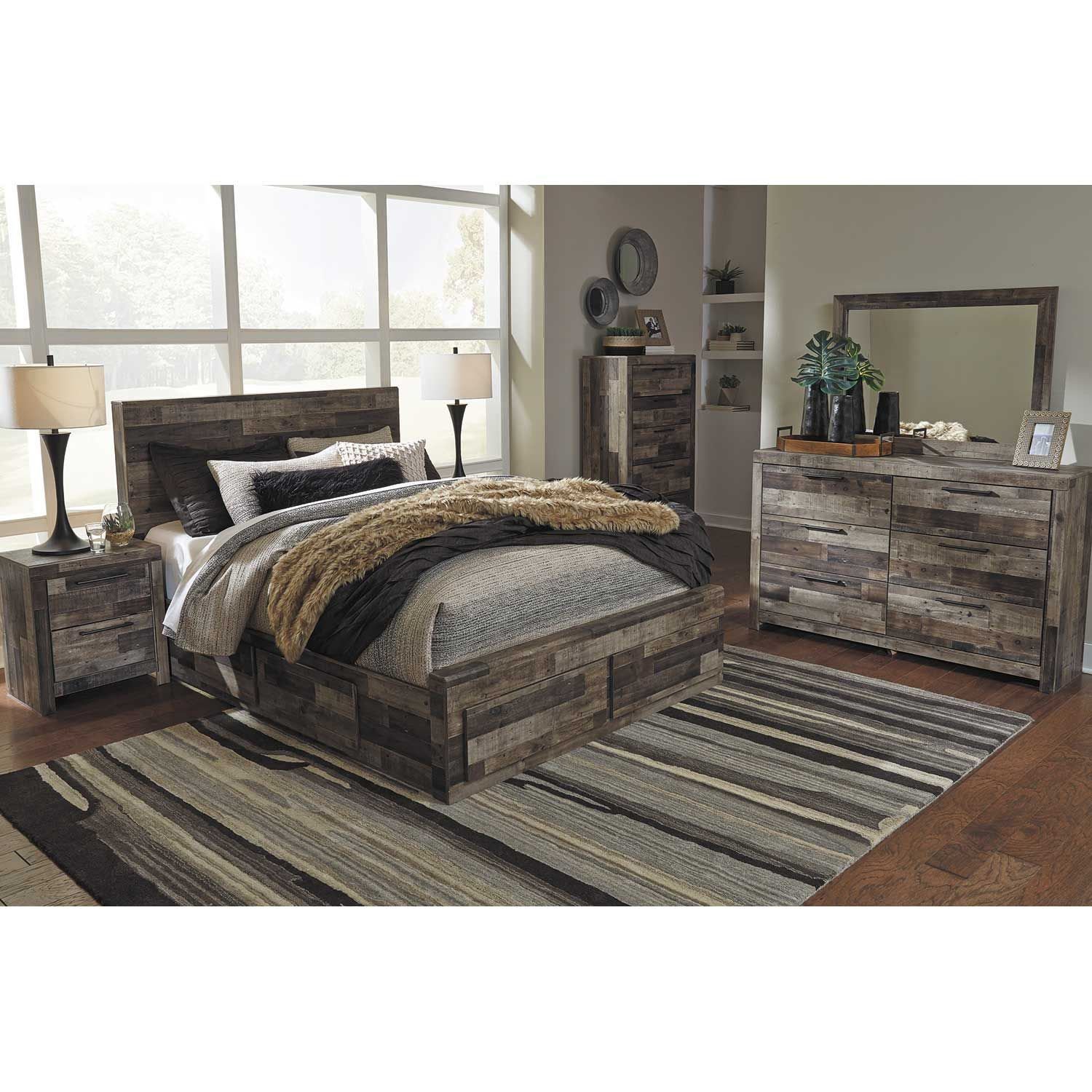 Derekson Multi Grey Queen Storage Bed B200QSBED