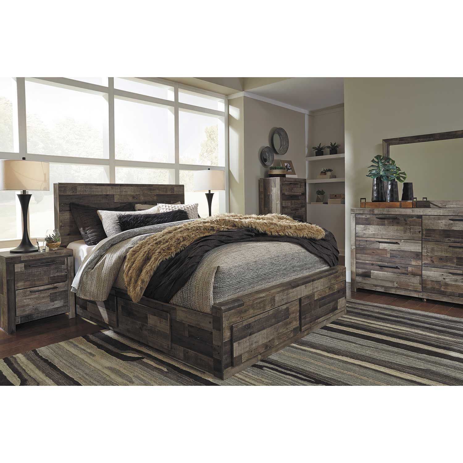 Derekson Multi Grey Queen Storage Bed B200QSBED