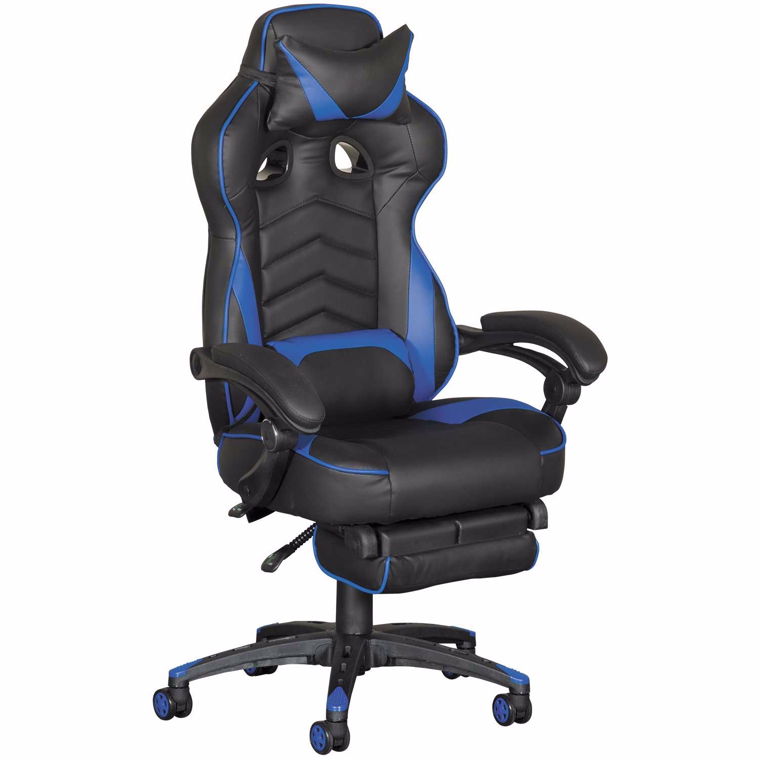 Revolution Blue Gaming Chair with Footrest Y310A BLK