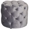 Picture of Olivia Tufted Gray Small Round Ottoman