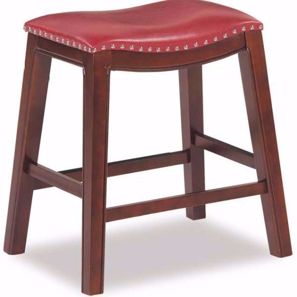Picture of Red 24" Padded Saddle Stool