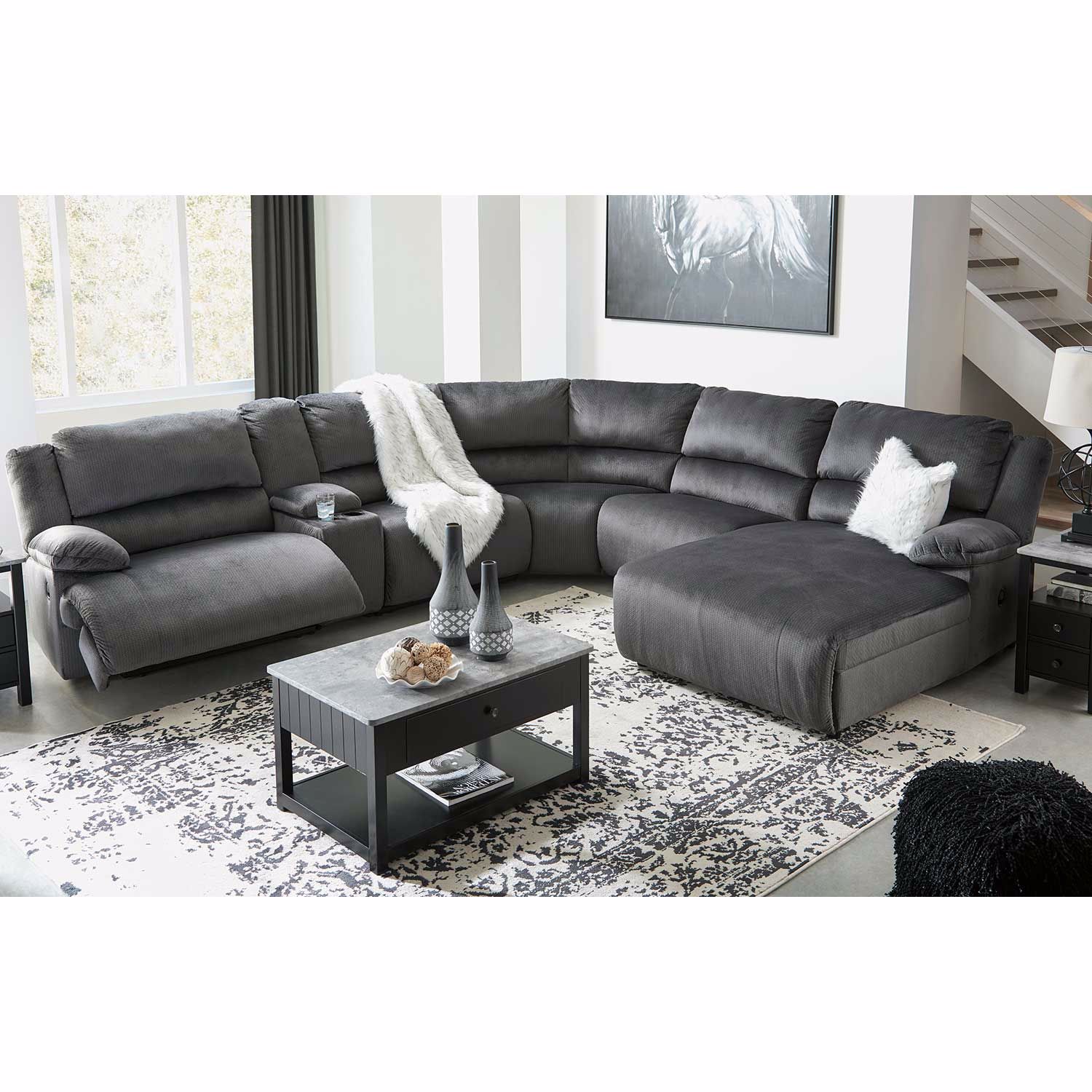 6PC Power Reclining Sectional With RAF Chaise | B1-365PRC-6PC | AFW.com