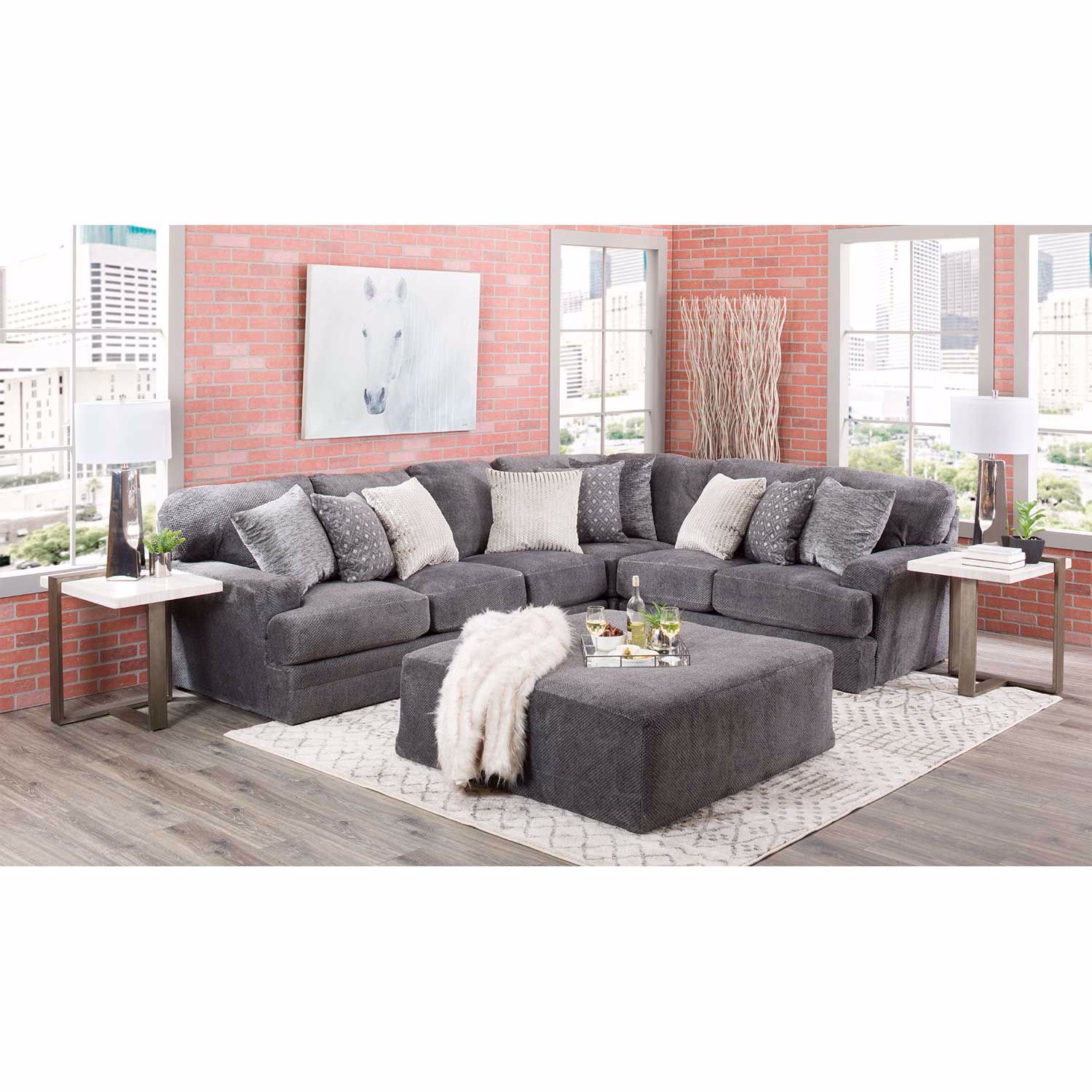 Mammoth 4 Piece Sectional with LAF and RAF Loveseats | AFW.com