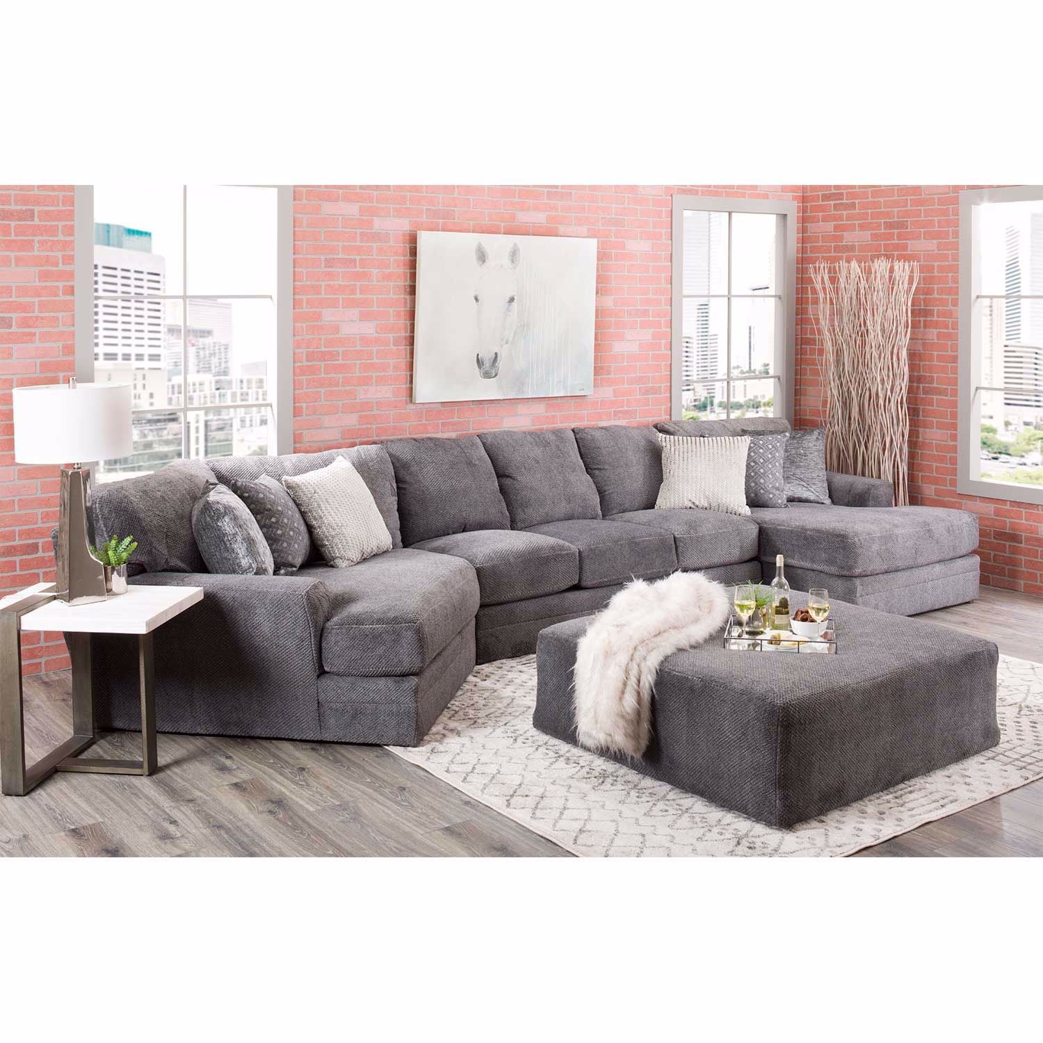 Mammoth 3PC Sectional w/ LAF Chaise/RAF Wedge | B-4376LCW-3PC