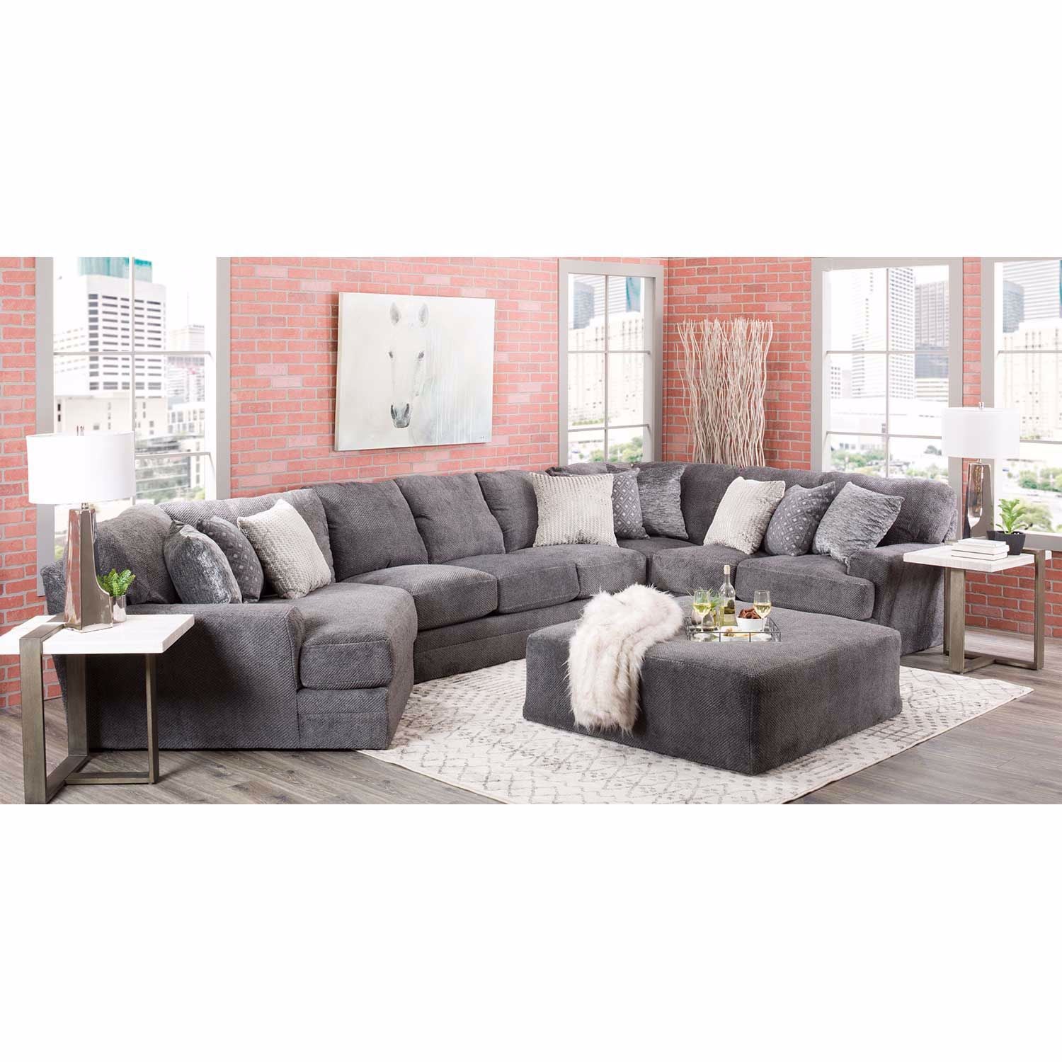 Mammoth 3PC Sectional with LAF Piano Wedge | B-4376LW-3PC | AFW.com