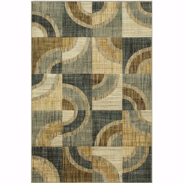 Picture of Serpentine Squares Grey 5x8 Rug