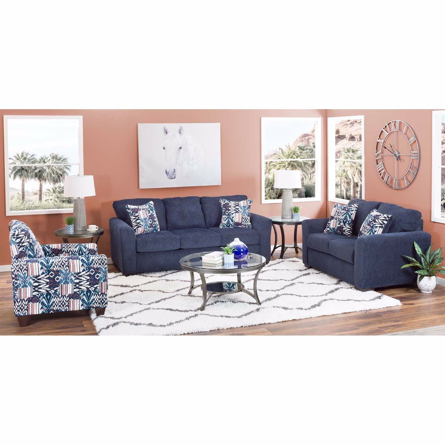 Indie Navy Sofa | J-3333 | AFW.com