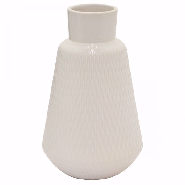 Picture of White Ceramic Angled Vase