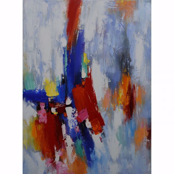 Picture of Red Blue Gold Abstract Hand Painted