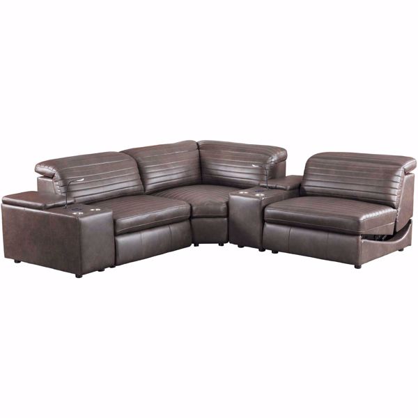 Picture of Jett 5 Piece Leather Power Reclining Sectional