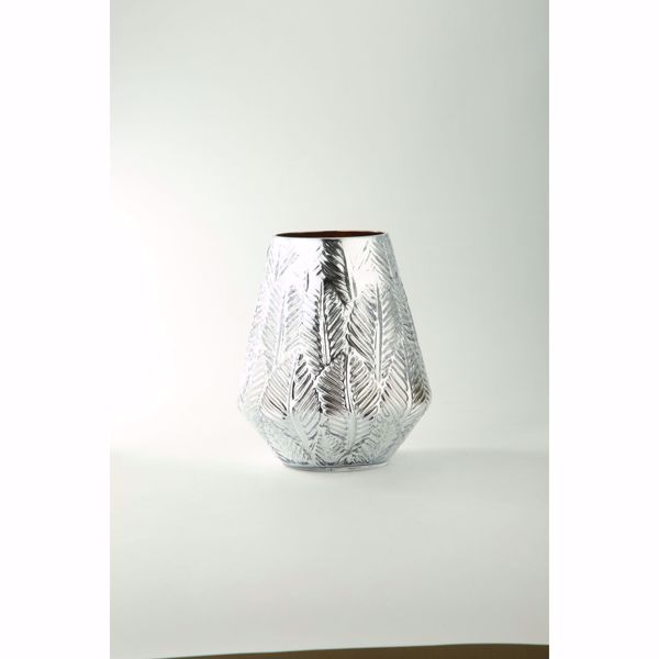 Picture of Silver Etch Leaf Glass Vase