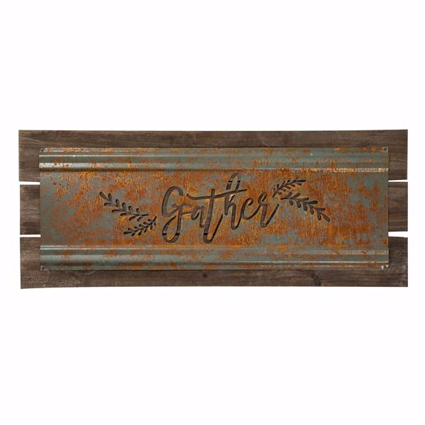 Picture of Gather Sign Metal Wood