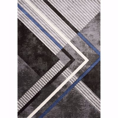 Picture of Charcoal Blue White Graphic 5x8 Rug