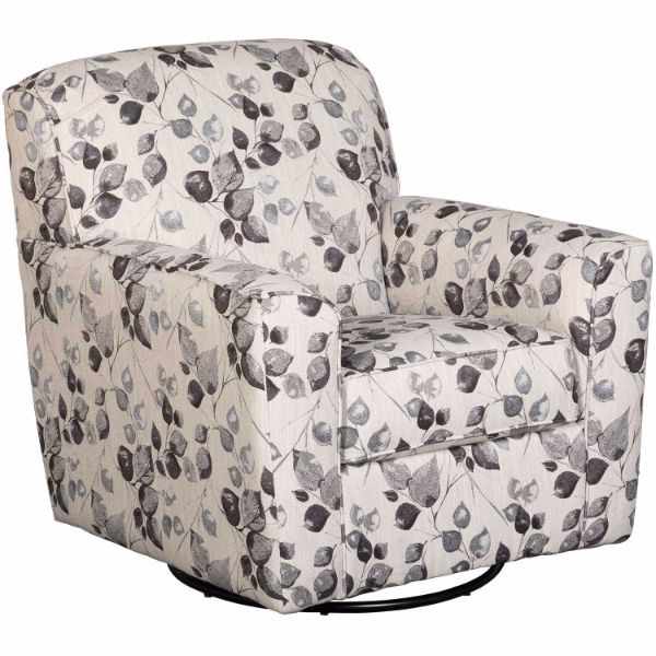 Picture of Abney Platinum Leaves Swivel Accent Chair