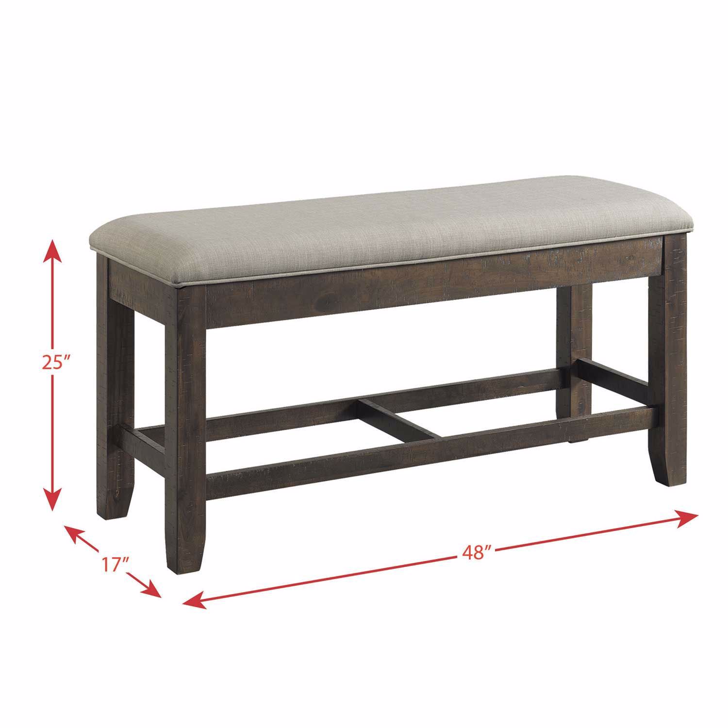 Colorado Counter Height Upholstered Seat Bench with Storage | DCO100CBN