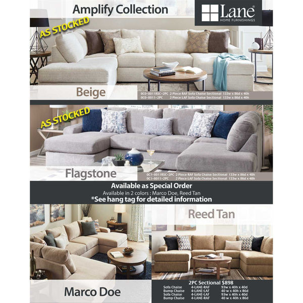 Amplify Beige 2 Piece RAF Sofa Chaise Sectional - | AFW.com