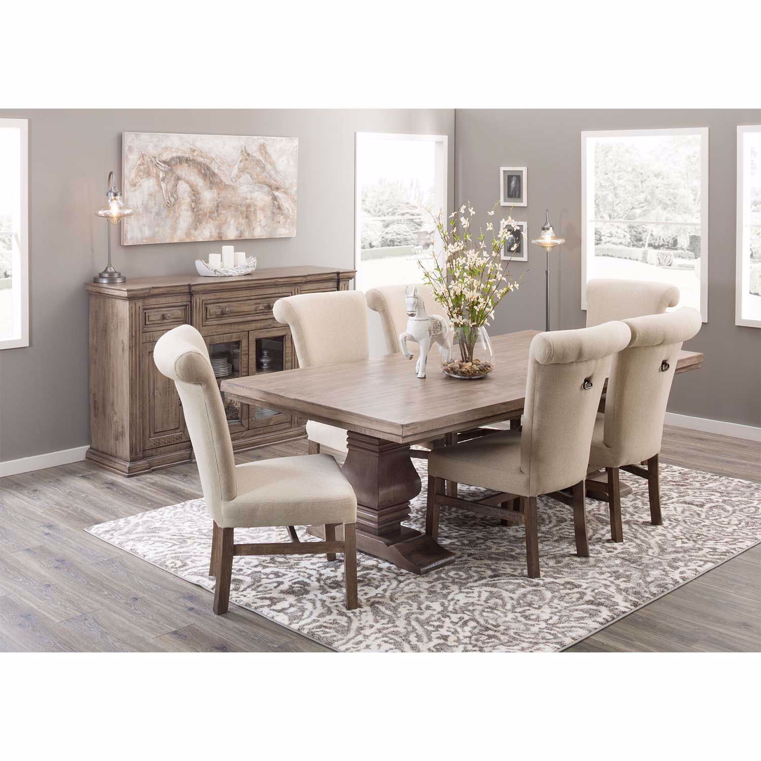 Palace Dining Table, Gray | IFD7301TBLBA/TP | Artisan Home by IFD | AFW.com