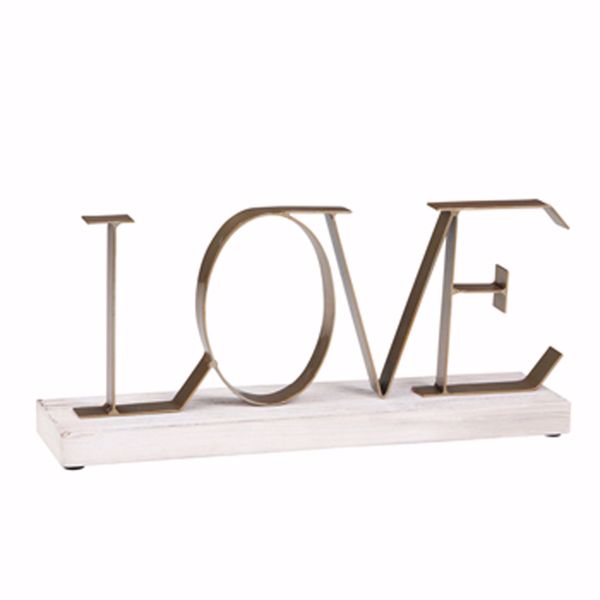 Picture of Love Sculpture Metal Wood