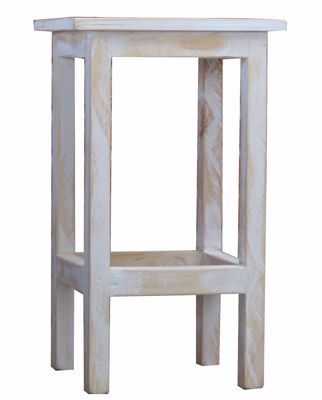 Picture of White Rub Accent Table