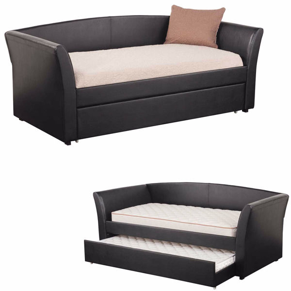 Day Bed With Trundle Afw Com, Black Leather Daybed Trundle Bed