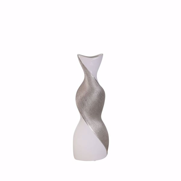 Picture of White Silver Twist Vase 16IN