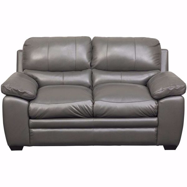 Picture of Logan Charcoal Leather Loveseat